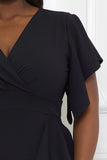 Ruffle Detailed Surplice Plus Size Midi Dress