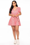 Houndstooth Chain-belt Dress